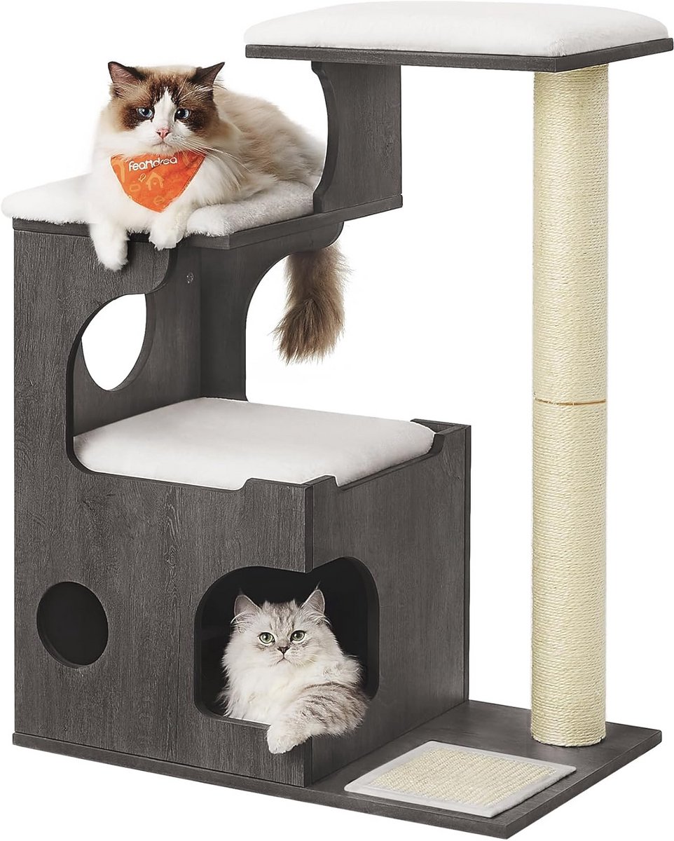 Kattenscratch post van 86 cm met Leefruimte en Sisal Krabmat