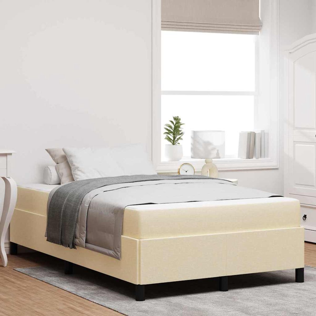 Tweepersoonsbed | Dubbelbed | Volwassenenbed | Boxspring bed Crème en Zwart 120 x 190 cm