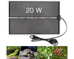 Verwarmingsmat voor reptielenverblijven, regelbare temperatuur, geschikt voor reptielen, schildpadden, slangen, hagedissen, spinnen (20 watt, 28 x 42 cm).