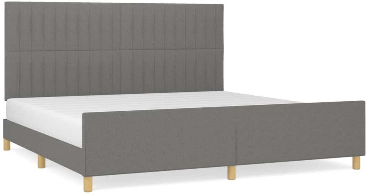 Tweepersoonsbed | Dubbelbed | Volwassenenbed | Bedframe zonder matras stof donkergrijs 200x200 cm