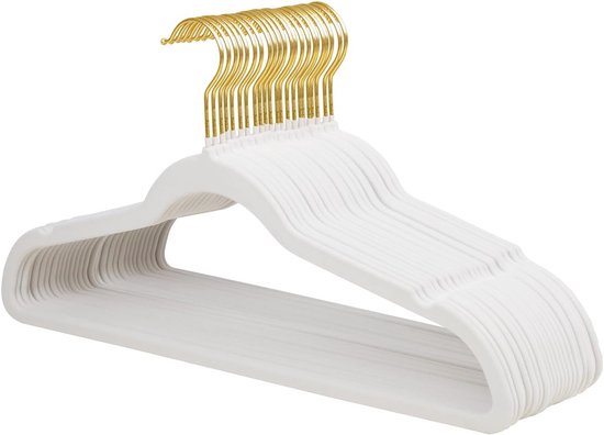 Fluwelen Kledinghangers, Set Van 50, Antislip, Met Rosé Gouden