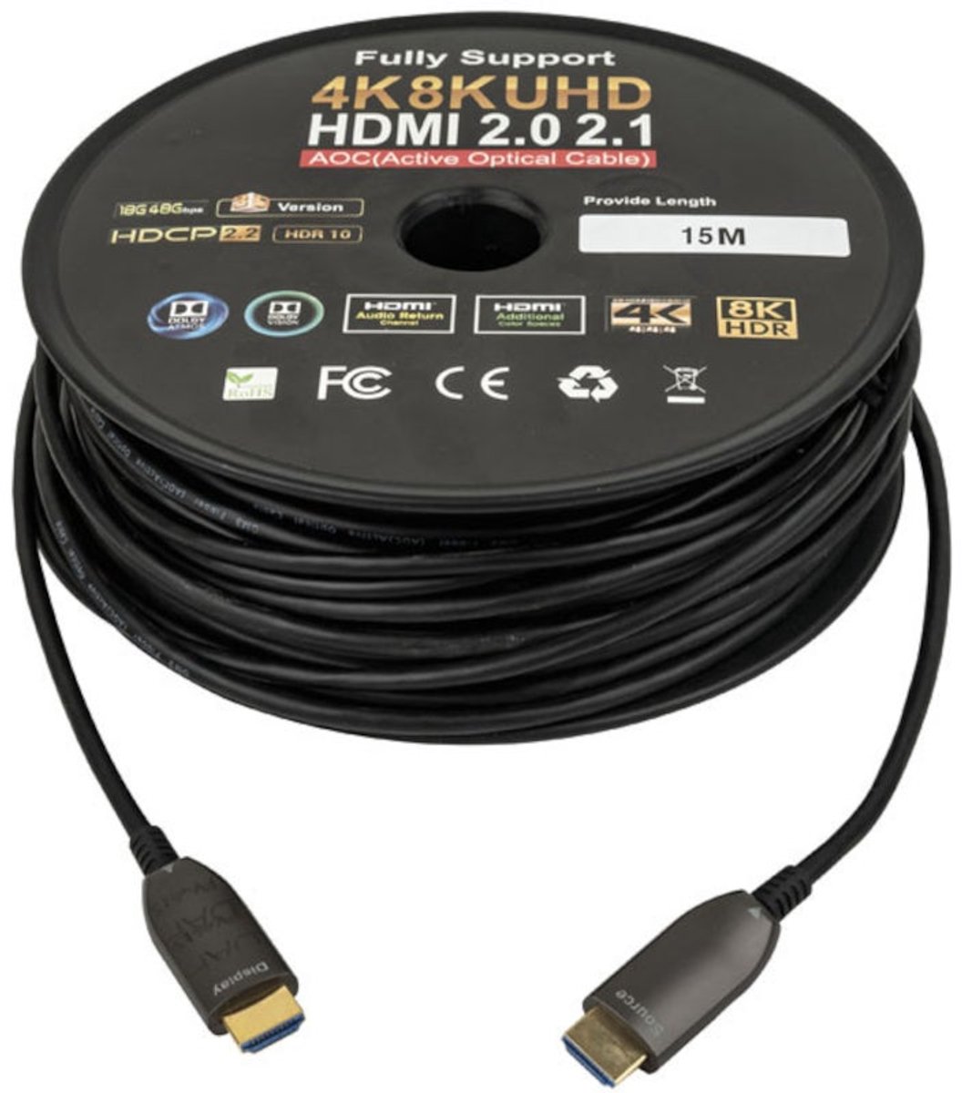 DAP HDMI 2.1 AOC 8K glasvezelkabel 15m