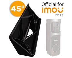 Made For IMOU DB S2 - 45° Hoekbeugel - Zwart // Slimme Video Deurbel Wig // UV bestendig Kunststof // Inclusief schroeven