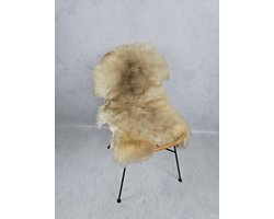 Schapenvacht Albanees – Woondecoratie – Exclusieve collectie – Crème, Beige, Lichtbruin– 100% echt natuurlijke wollen vacht – 105x65 cm