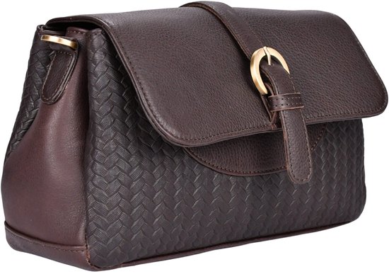 Beocca - Sac bandoulière femme - Lua - cuir tanné végétal - Marron - Fermeture éclair YKK