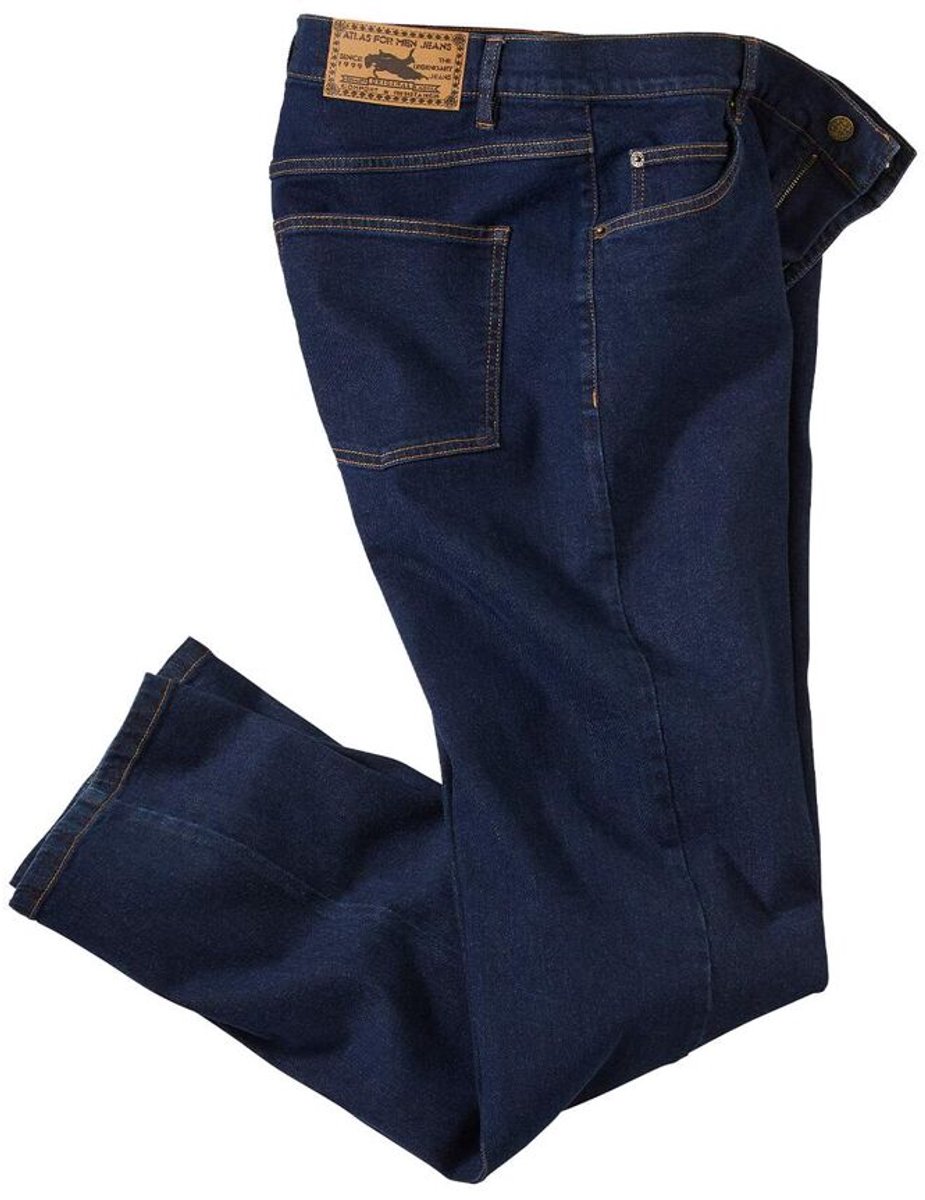 ATLAS FOR MEN - Donkerblauwe regular stretch jeans - Heren - Verkrijgbaar in grote maten - W48
