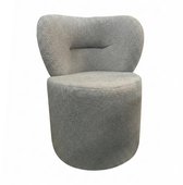 Fauteuil - Stoel 80x50x45 cm - Poef met omhullende rugleuning - Grijs - Zitzak stoel