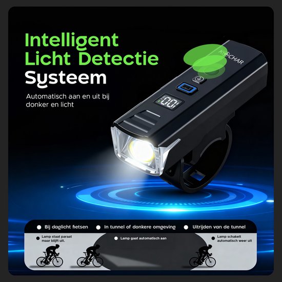 Kochar Fietsverlichting Set LED - Met Ingebouwde Fietsbel & Afstandsbediening - Voorlicht & Achterlicht - 500 Lumen - Waterdicht - Fietslicht - Fietslampjes USB oplaadbaar - Fietslamp van Merkloos — afbeelding 5