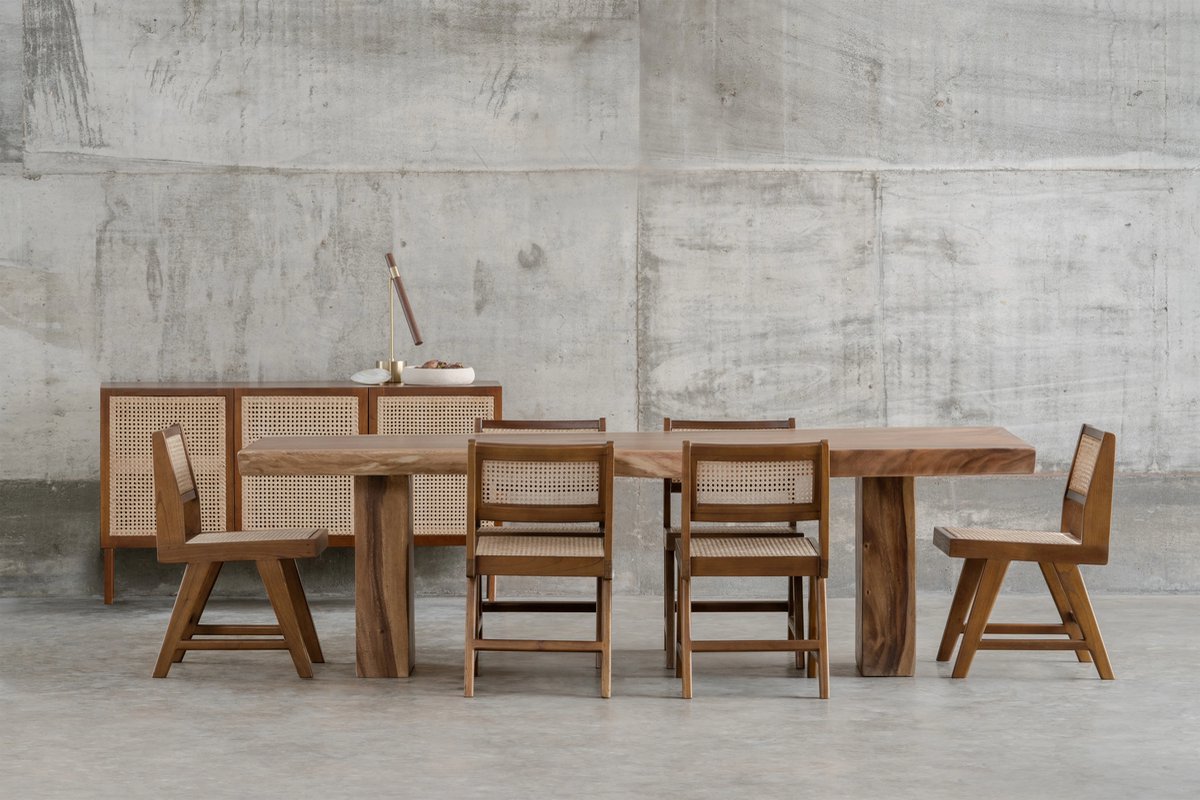 Charles design stoel rotan - bruin - Chandigarh eetkamerstoel rotan - zonder armleuning - traditioneel gevlochten rotan - hoogwaardig kwalitatief mindi hout - premium kwaliteit