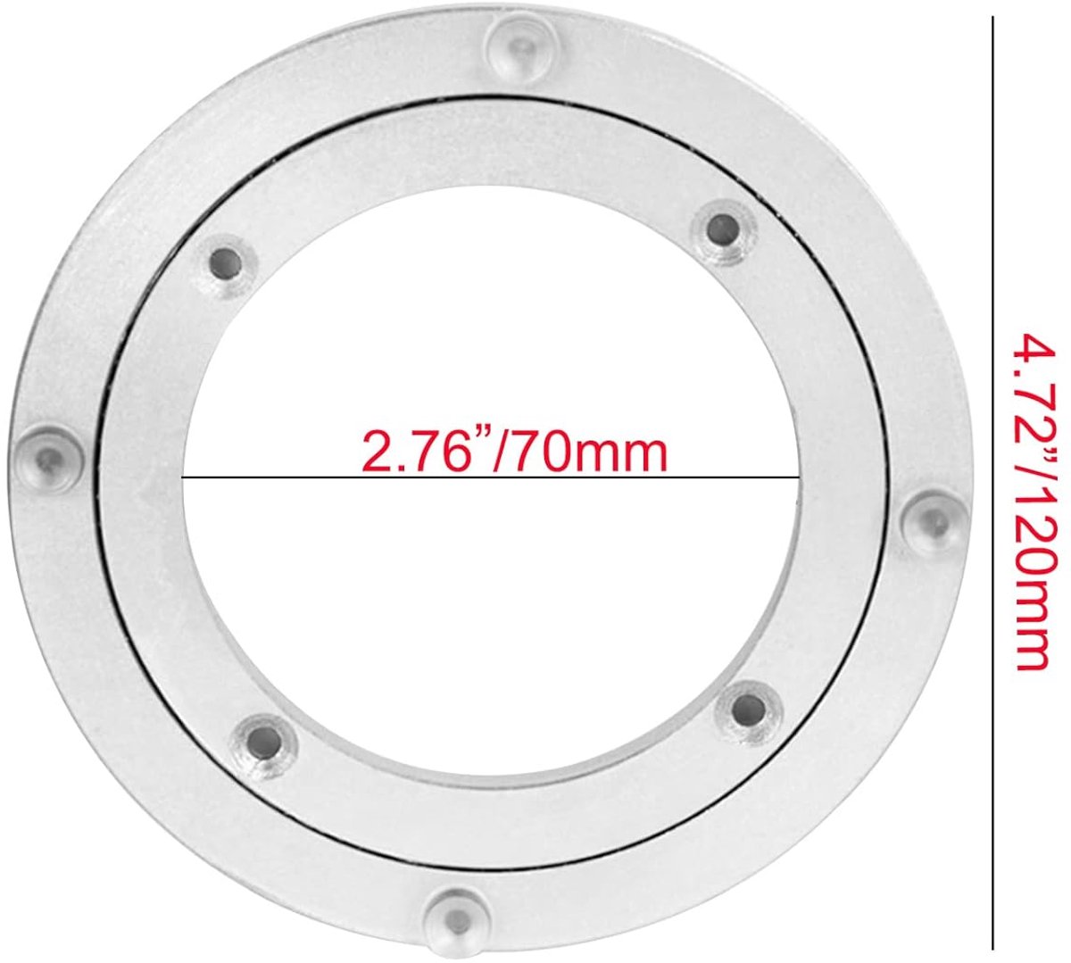 null Aluminiumlegering draaitafel 4 inch, Heavy Duty roterend lager thumbnail 5