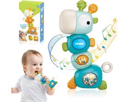 Kraftverdia Montessori giraffe bijtspeeltje blauw