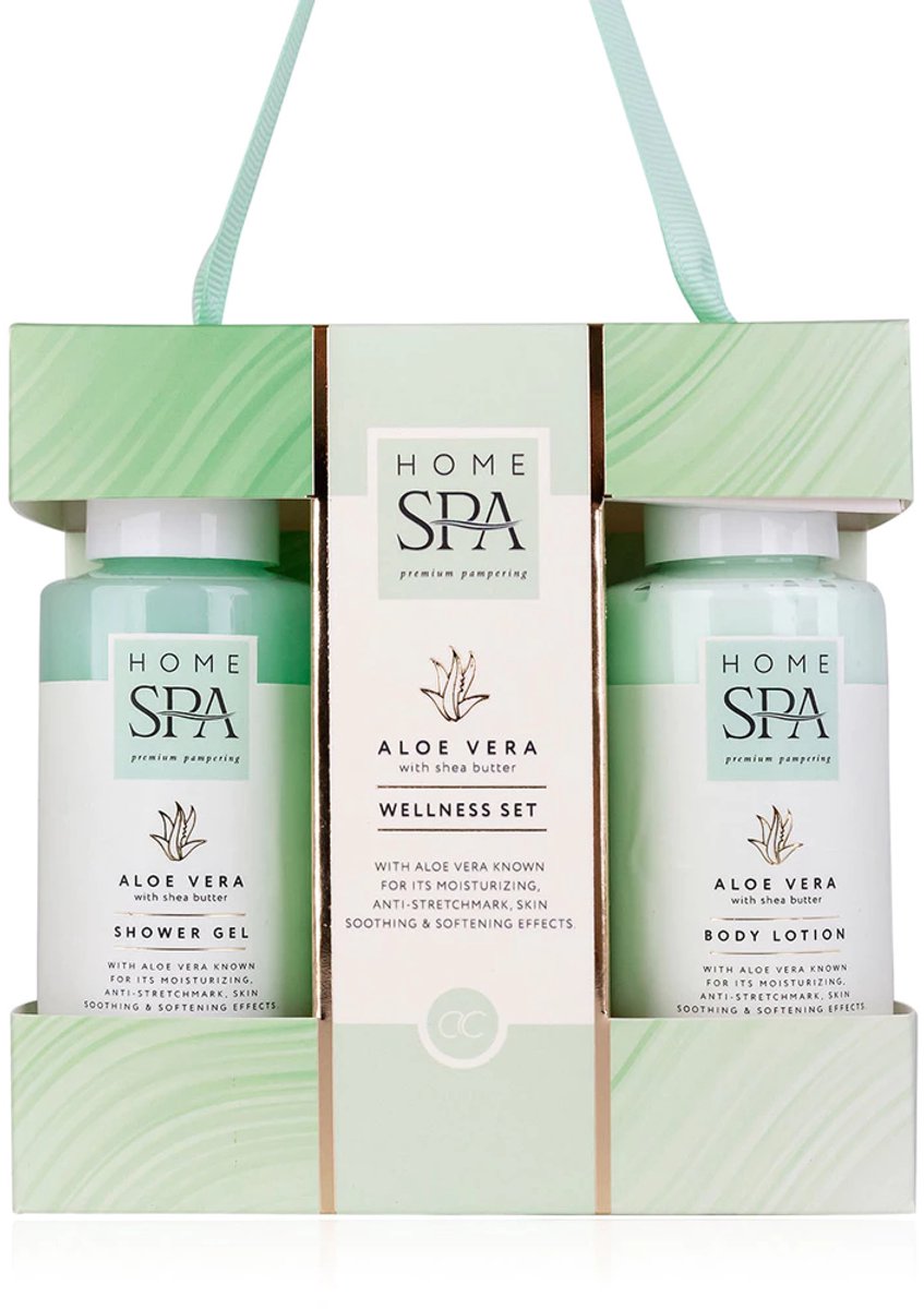 Aloe Vera Body Care Giftset – Showergel 100 ml & Bodylotion 100 ml – Giftbox - Verrijkt met Aloe Vera Extract & Shea Butter – Hydraterende Verzorgingsset in Cadeauverpakking – Groen/Wit