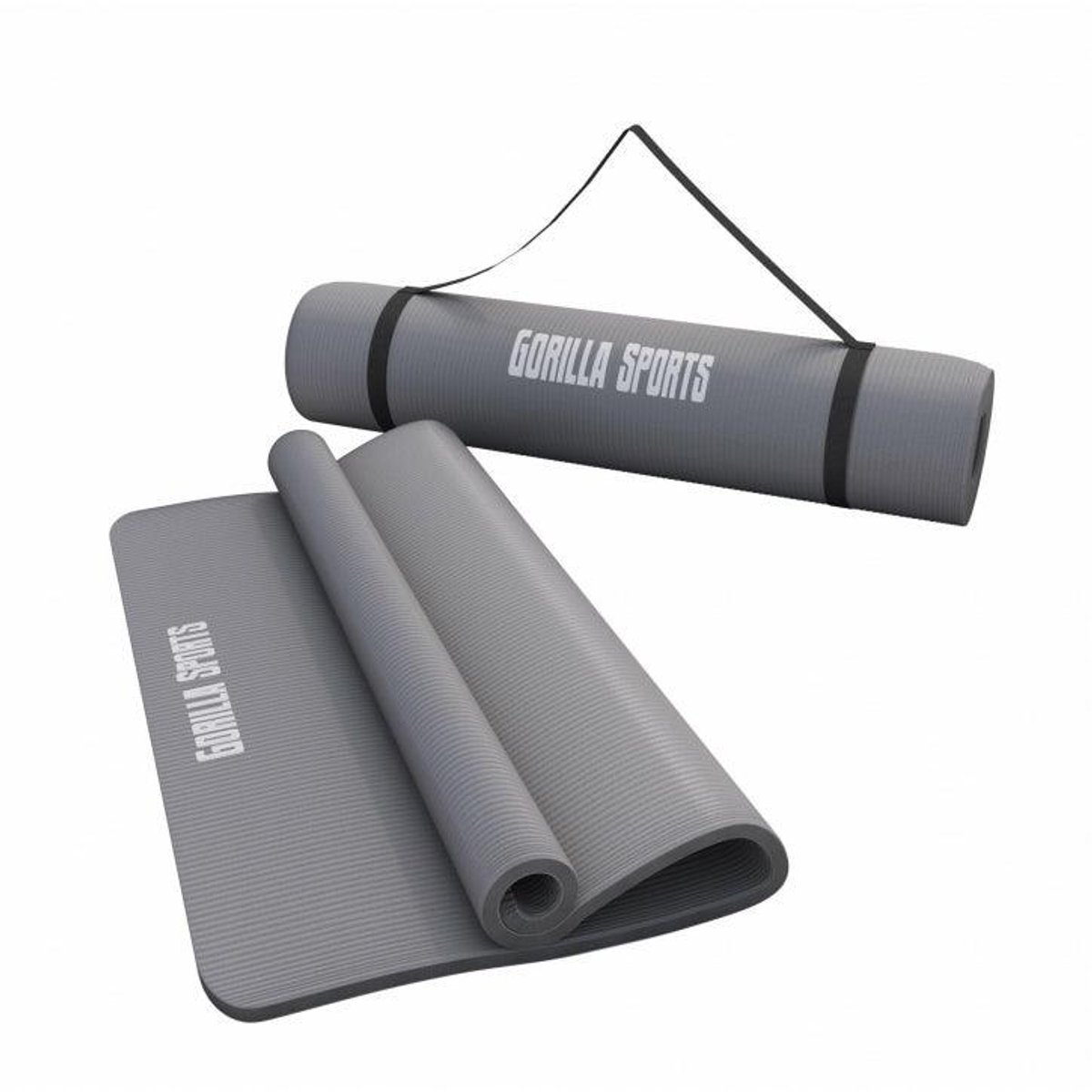Gorilla Sports - Yogamat Deluxe 190 x 60 x 1,5 cm - Fitnessmat - Grijs