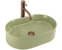 Rea Wastafel Vanda Pistachio Matt - Ovaal - Groente - 49X31X13Cm