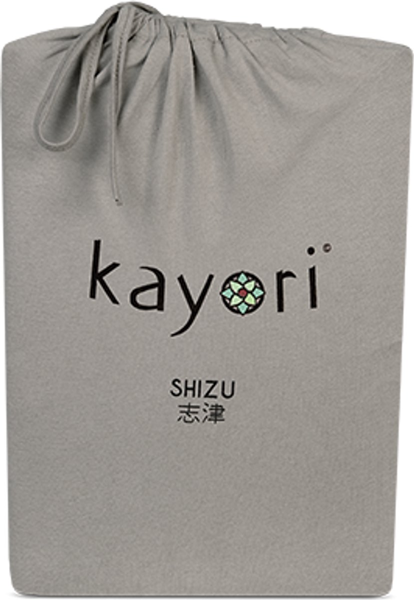 Kayori Shizu Splittopper Hoeslaken Jersey - 200x200-220cm - Matrasdikte 12 cm - Biologisch Katoen - Taupe