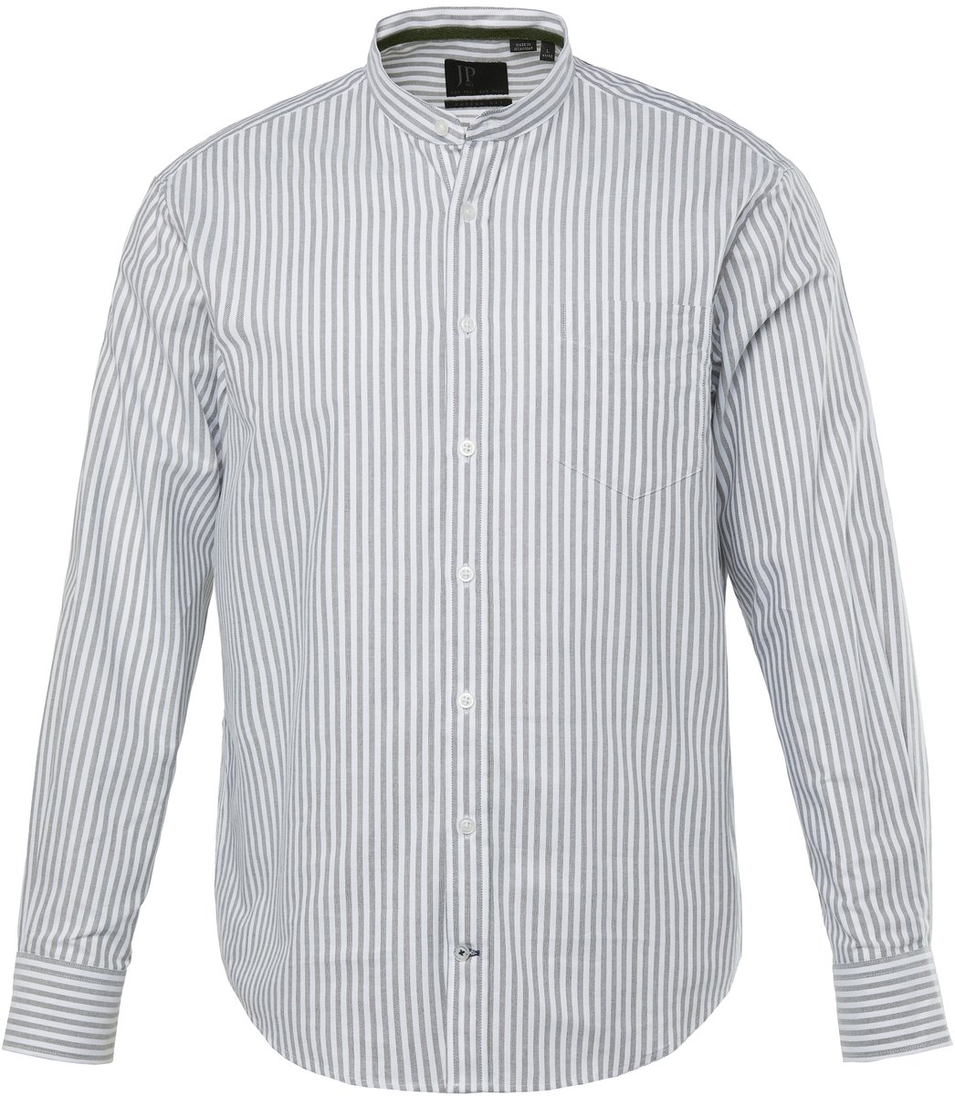 JP 1880 - Heren - Oxford-overhemd lange mouwen opstaande kraag moderne pasvorm - Olijf - Maat 6XL