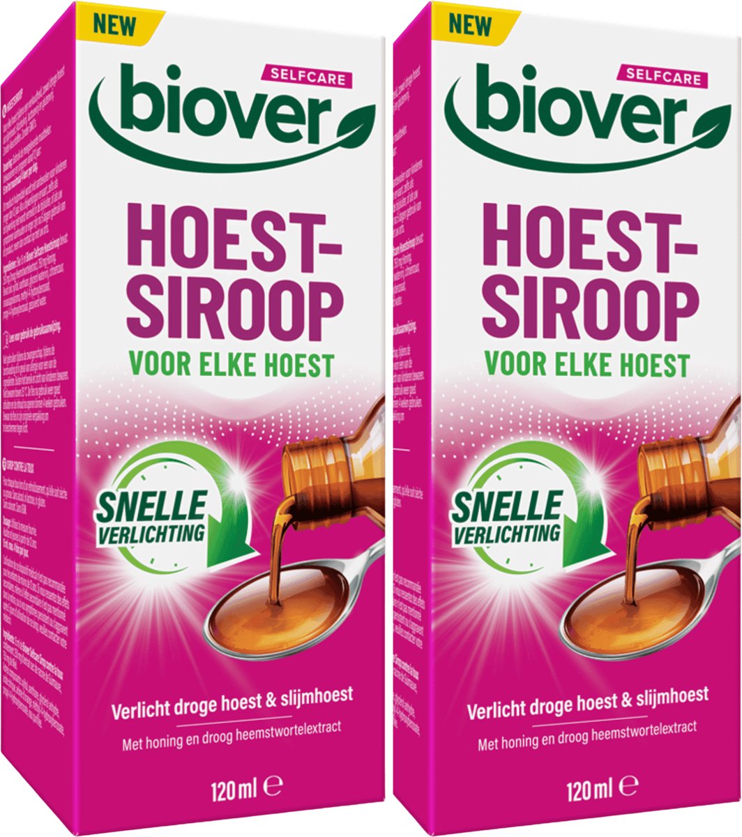 Biover Selfcare Hoestsiroop 2 x 120 ml - biedt verlichting bij droge of slijmhoest