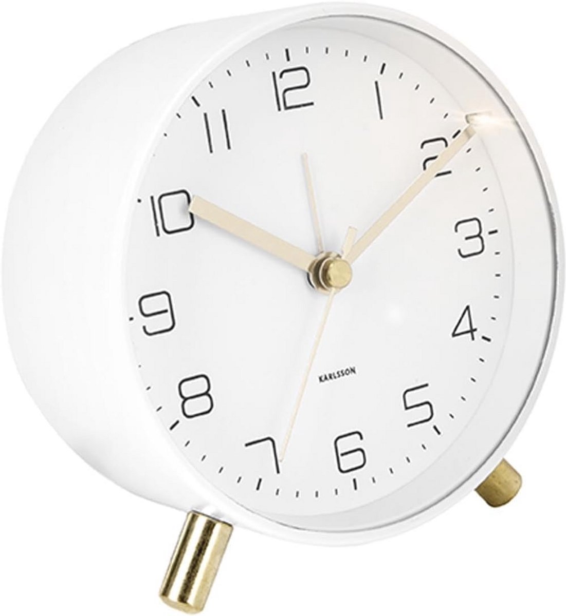 Moderne Wekker Rond - Ø11cm - Sleek Wit - Alarm Clock voor Slaapkamer