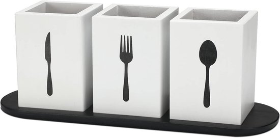 Houten Bestekhouder, Houten Bestek Caddy Keukengerei Organizer Gebruiksvoorwerp Compartimenten Houten Bestekhouder, Houten Bestek Caddy Keukengerei Organizer Gebruiksvoorwerp Compartimenten