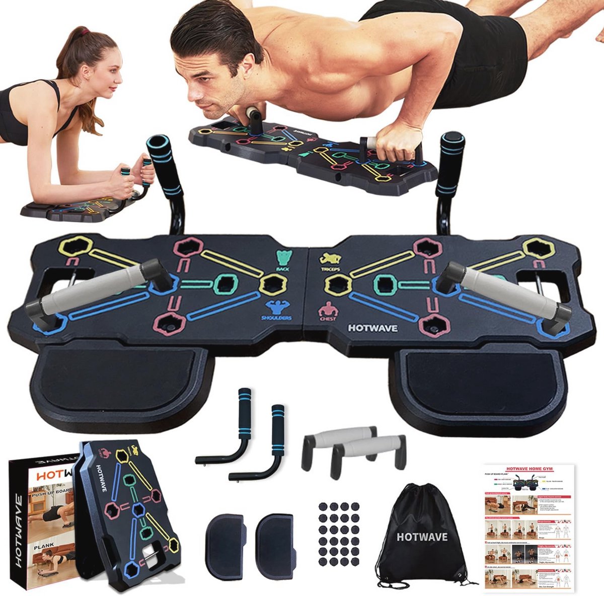 Push Up Board en Balance Planken - Opvouwbare 14-in-1 Push Up Bar voor Thuis Gym