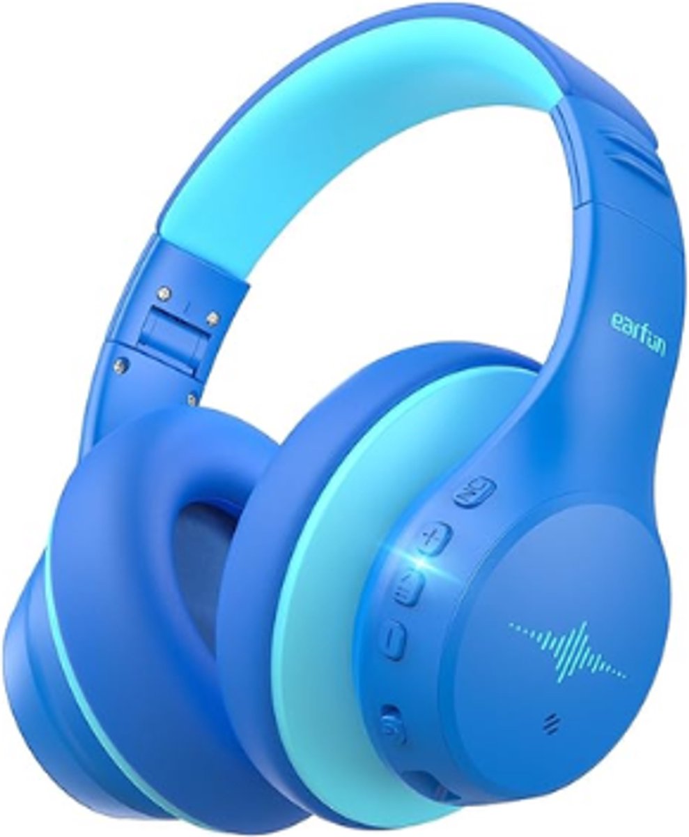 EarFun K4 Kinderkoptelefoon – Bluetooth 5.4 - Veilige Volumebegrenzing 74/85/94 dB - 90 u Batterij & LED Lights