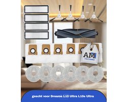 21 Stks Accessoires Kit gescht voor Dreame L10 Ultra L10s Ultra, 1 Belangrijkste Borstel 4 HEPA Filters 6 Stofzakken 4 Side Borstel 6 Mop Pads Vervangende Onderdelen, regular size, TD005