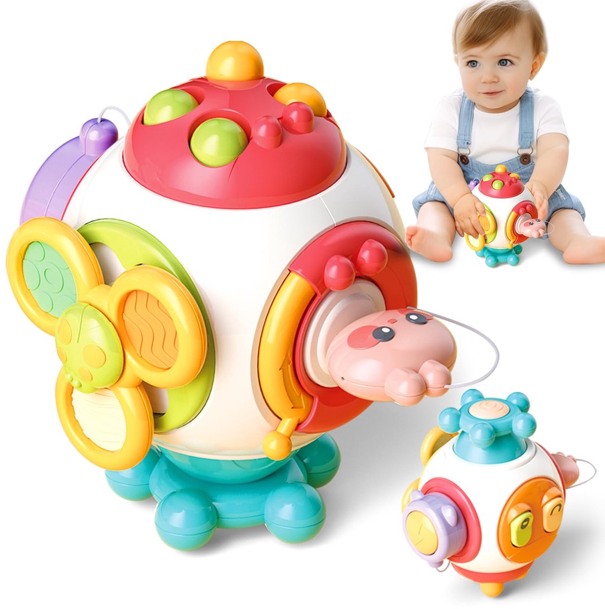 Kraftverdia - Montessori Speelgoed vanaf Baby 1- 4 jaar - Educatief speelgoed voor baby's - Kinderspeelgoed Onderweg - Drukke bordkubus speelgoed - Educatief speelgoed voor vliegtuigreizen - Educatief speelgoed voor de ontwikkeling van jonge kinderen