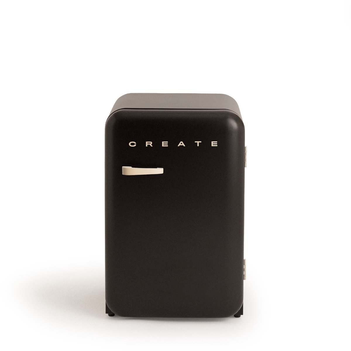 CREATE - Koelkast in retrostijl - Zwart - Handvat Zand - FRIDGE RETRO 107L