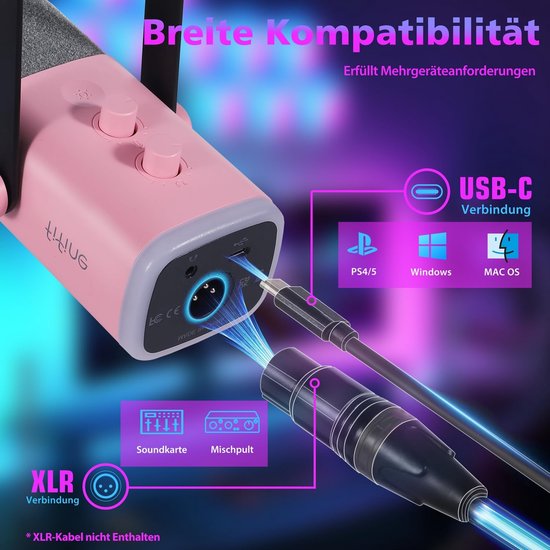 Fifine Microfone Rosa FIFINE - Microphone de streaming XLR - USB et XLR - Siècle des Lumières ...