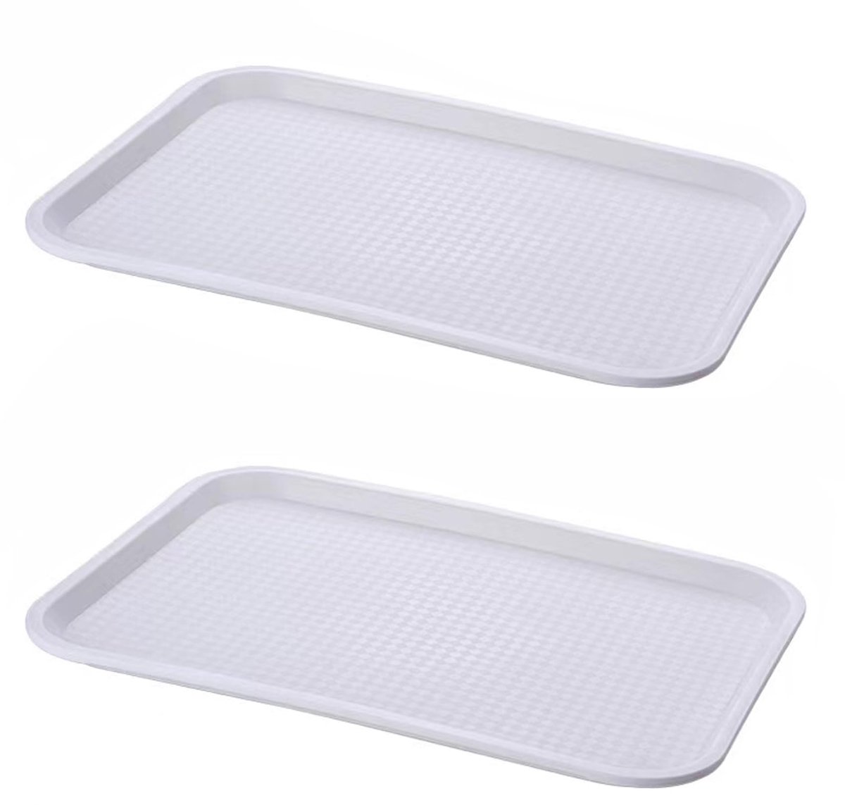 Unyqoos® Set van twee multifunctionele witte dienbladen met antislip oppervlak