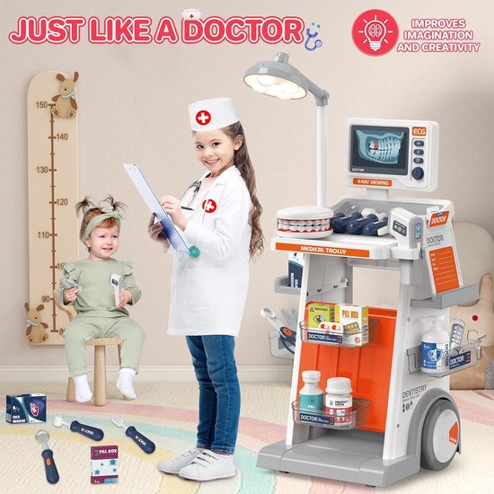Ensemble de jouets pour enfants, avec petit uniforme pour bébé, Kit médical, accessoire de jeu d'hôpital, jeu de rôle pour filles / Jeux de rôles