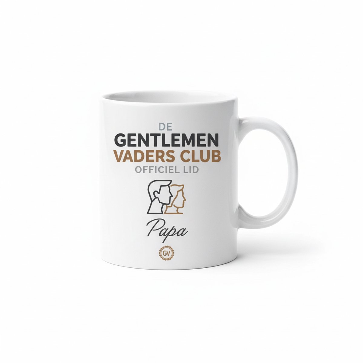 Gentlemen Vaders Club Papa Mok 330ml – Witte Vaderdag Cadeaumok voor Trots Vaders