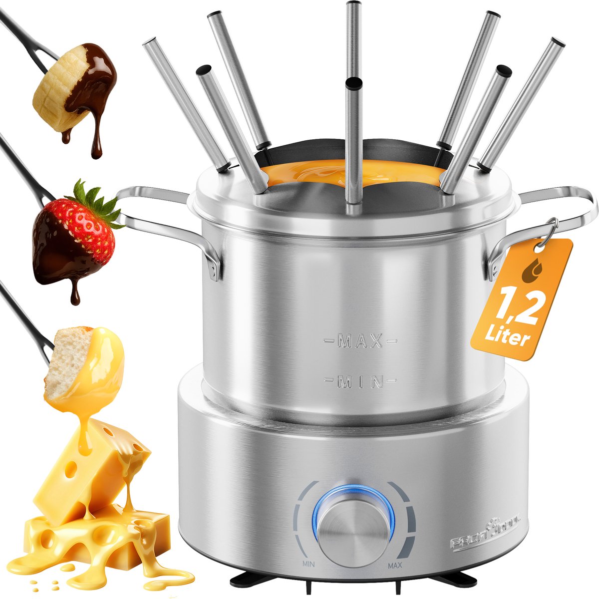 ProfiCook FD 1288 - Fondue Set - 8 personen - RVS – foto 6