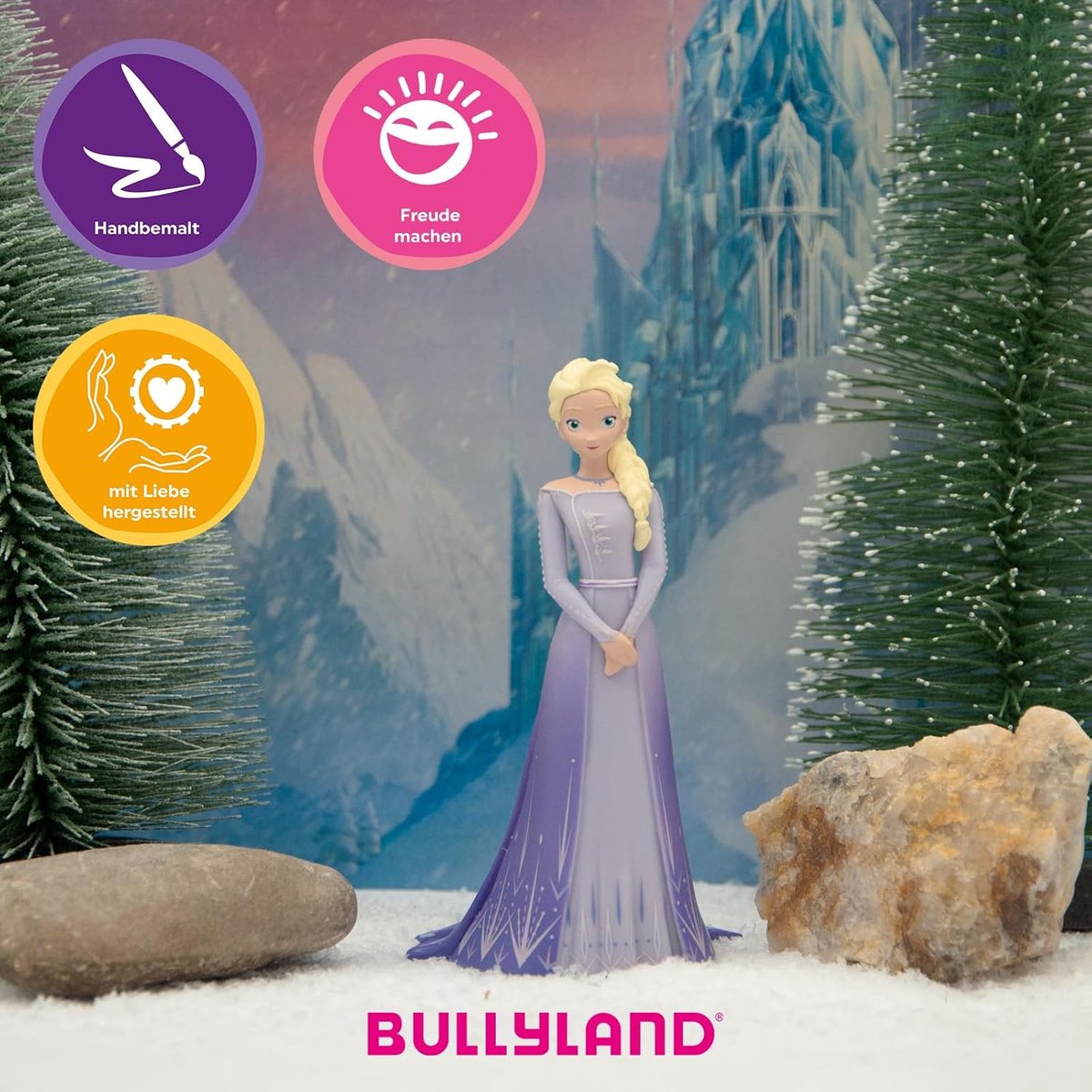 Bullyland 13510 – Speelfiguur en verzamelfiguur Elsa uit Disney Frozen 2, ca. 5,8 × 10 × 6,5 cm – levensecht en detailrijk vormgegeven – ideaal als taartfiguur en klein cadeautje voor kinderen vanaf 3 jaar. — afbeelding 4