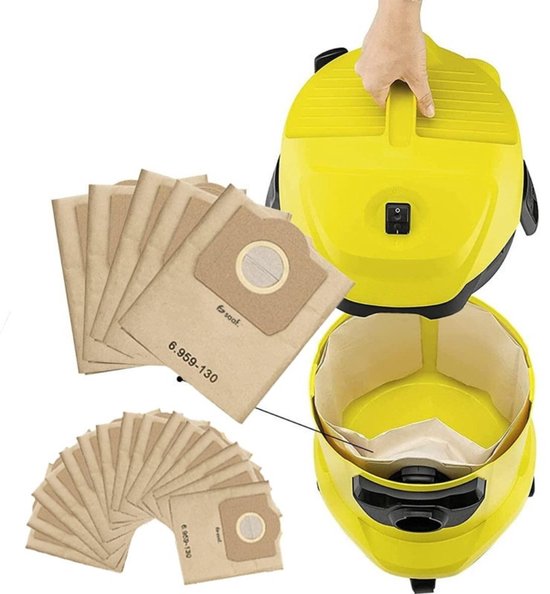 Sacs d'aspirateur - Convient pour Kärcher - 6.959-130.0 - WD3 - 20 Pièces