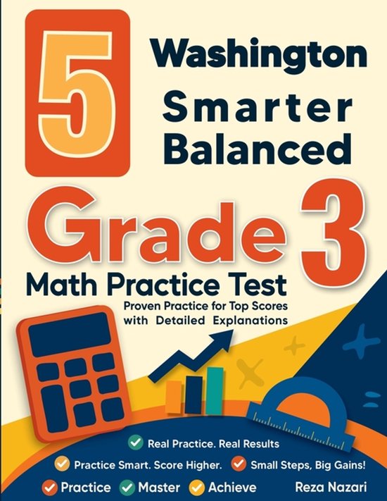 5 Washington Smarter Balanced Grade 3 Math Practice Tests - cover