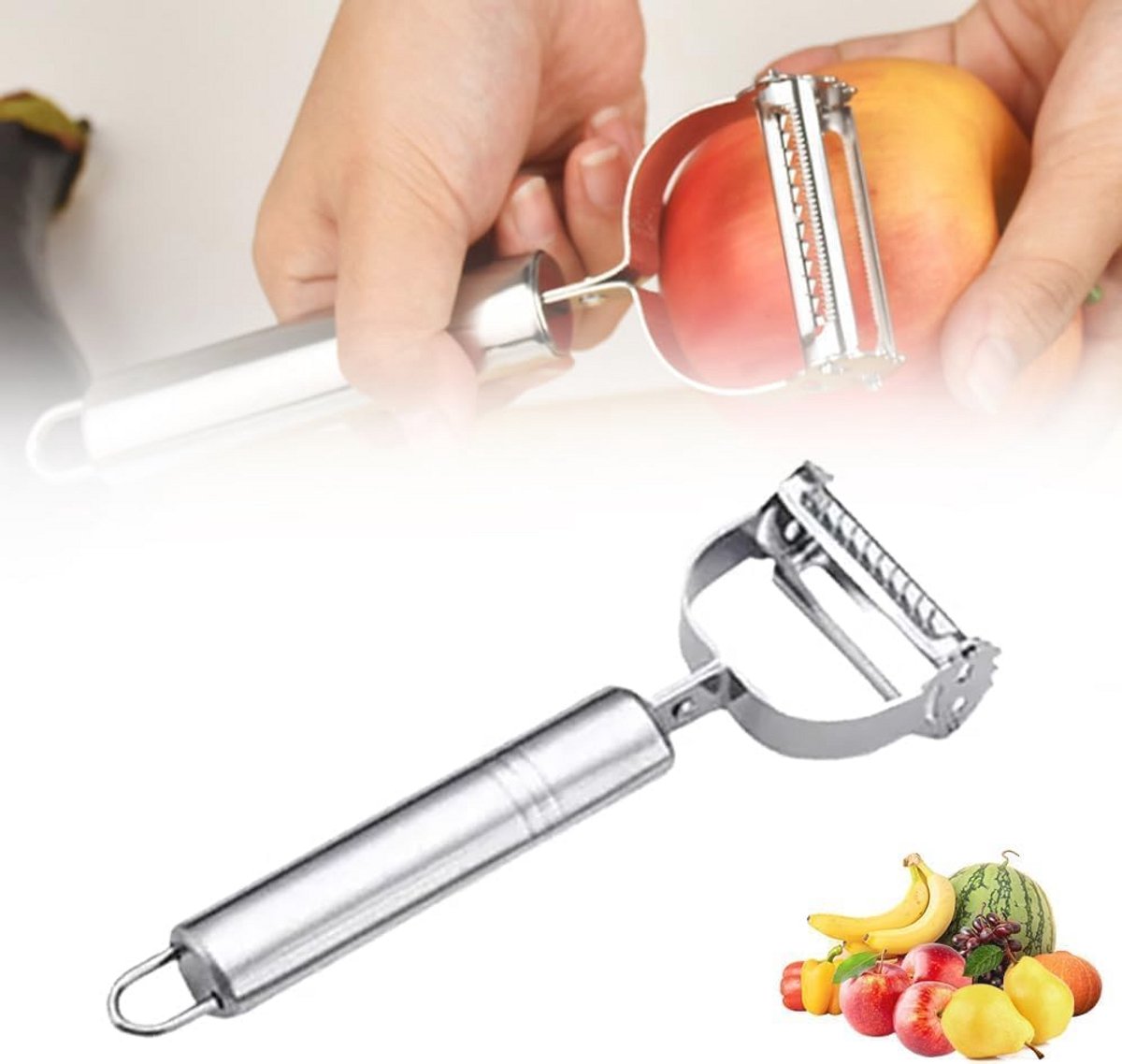 3-in-1 Groentenschiller - Snelle Schiller voor Aardappelen, Wortelen en Fruit