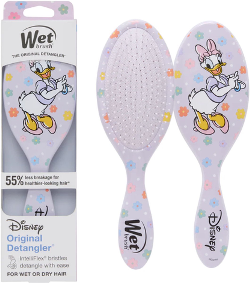 WetBrush Original Detangler X Disney – Daisy Duck Haarborstel – Limited Edition – Ontwart Nat & Droog Haar Zonder Beschadiging – Ultra Zachte IntelliFlex® Borstelharen – Voor Elk Haartype – Geschikt Voor Kinderen & Volwassenen – Cadeautip