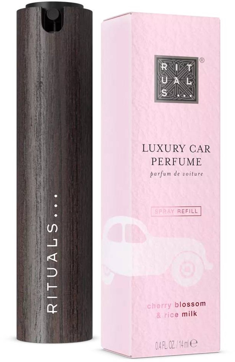Rituals - Auto Parfum - 1x Autoparfumspray 14ml + 1x Houten Houder - Spray - Sakura - Luchtverfrisser - Car Perfume - Holder - Autoparfum Starterskit