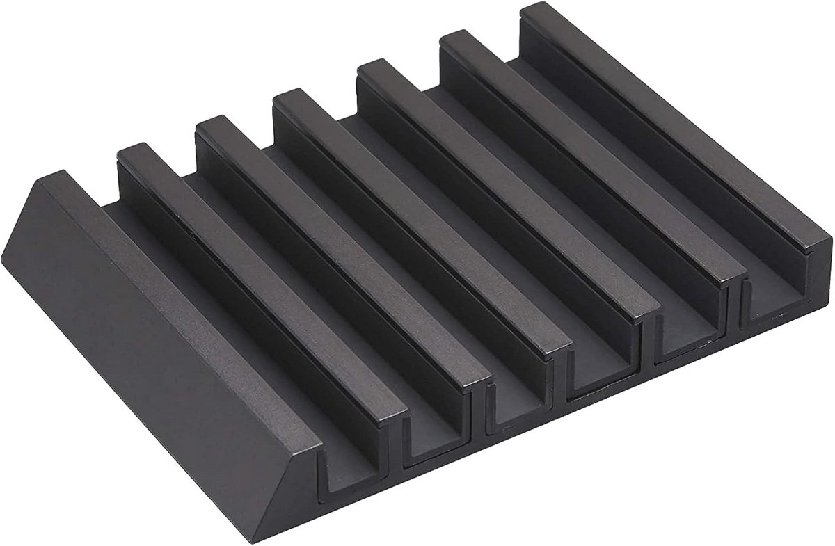 Tablet Stand van Aluminium en Siliconen in Zwart - 10 x 13 x 1,8 cm