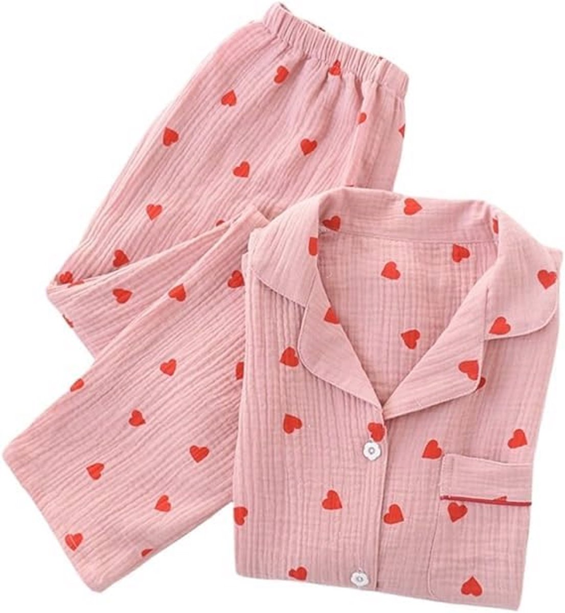 Dames Pyjama Set met Lange Mouwen - Zachte en Comfortabele Nachtkleding voor Alle Seizoenen