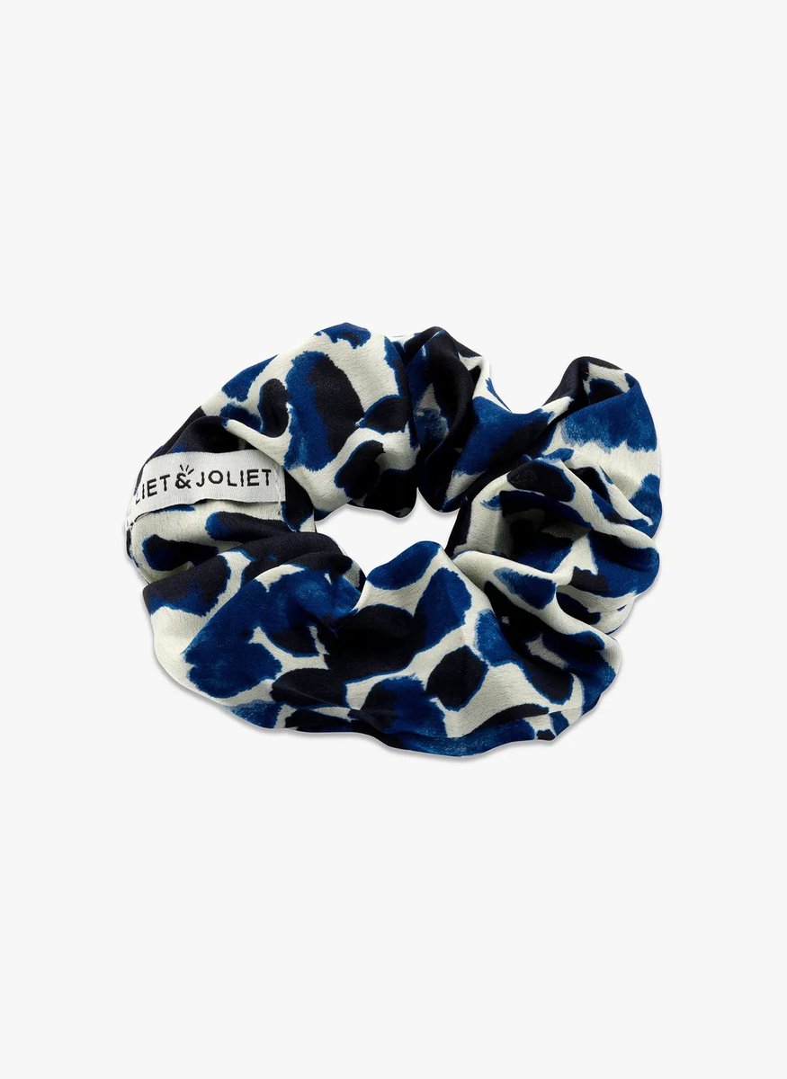 Scrunchie satin Hazel blauw