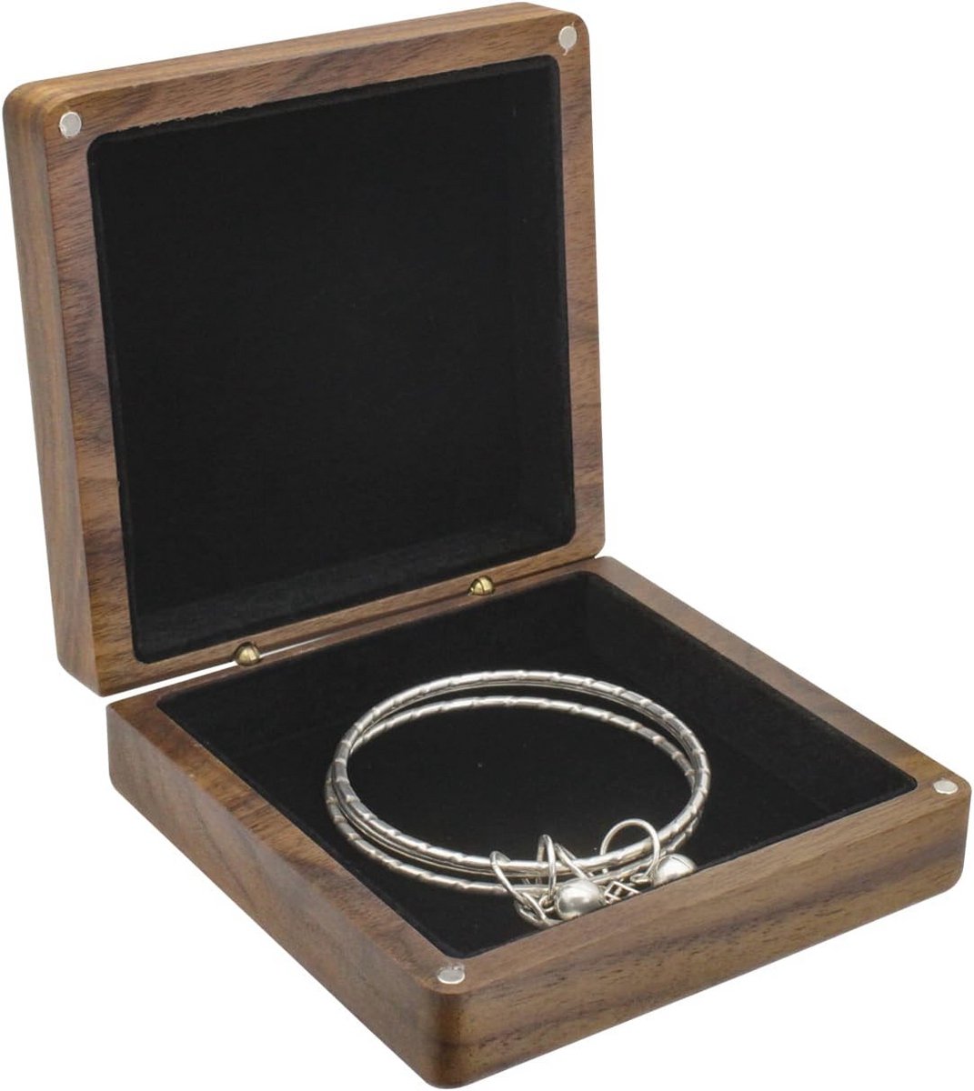 Walnoothouten Armband Geschenkdoos - Vintage Display Vitrine voor Armbanden en Halskettingen