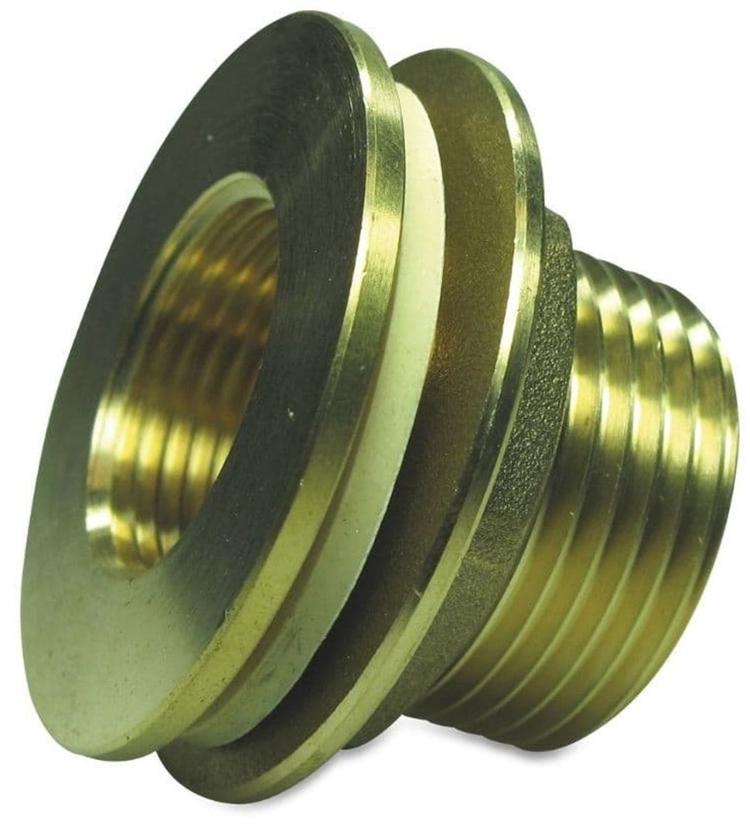 Draadfitting Messing Doorvoer 1" AG x 3/4" IG