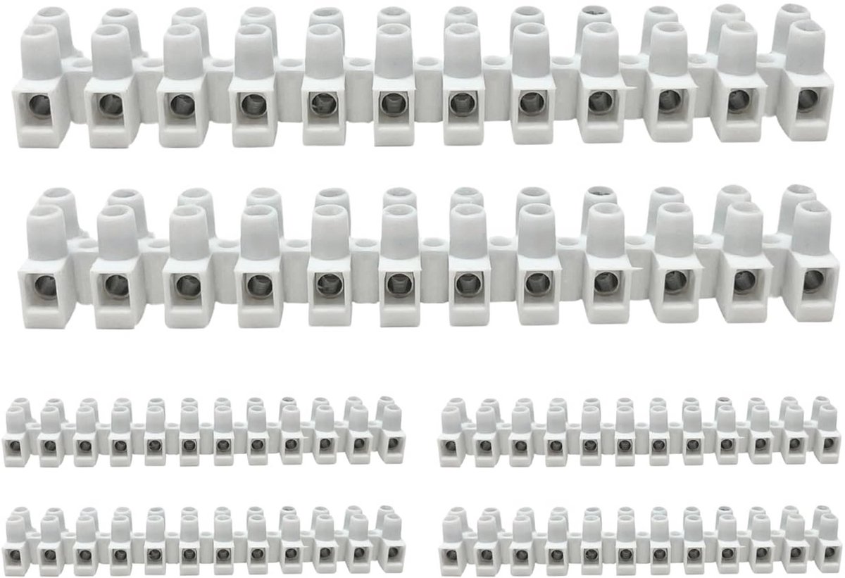 Set van 6 stopcontacten met hoge sterkte en veiligheid - 24 A, polypropyleen isolatie