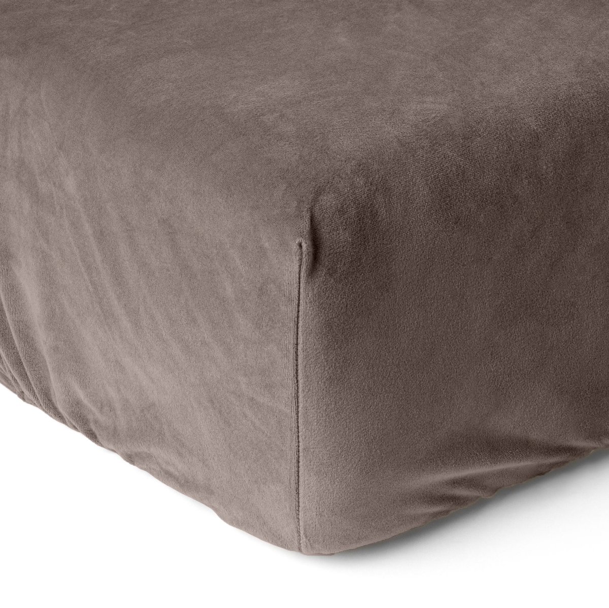 Y-NOT™ - Velvet Velours - Hoeslaken - Taupe/grey - 140x200+30cm 2-Persoons - Hoekhoogte 30cm - 30 dagen proefslapen