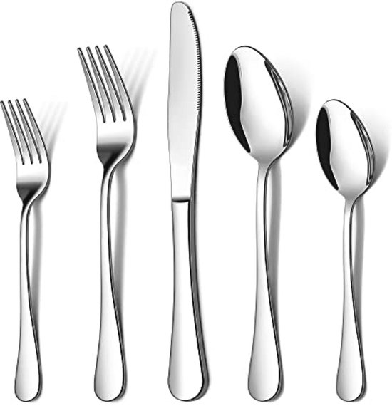 Siproch Bestekset, 60-delig, voor 12 personen, roestvrij staal 18/10, modern design, vaatwasmachinebestendig