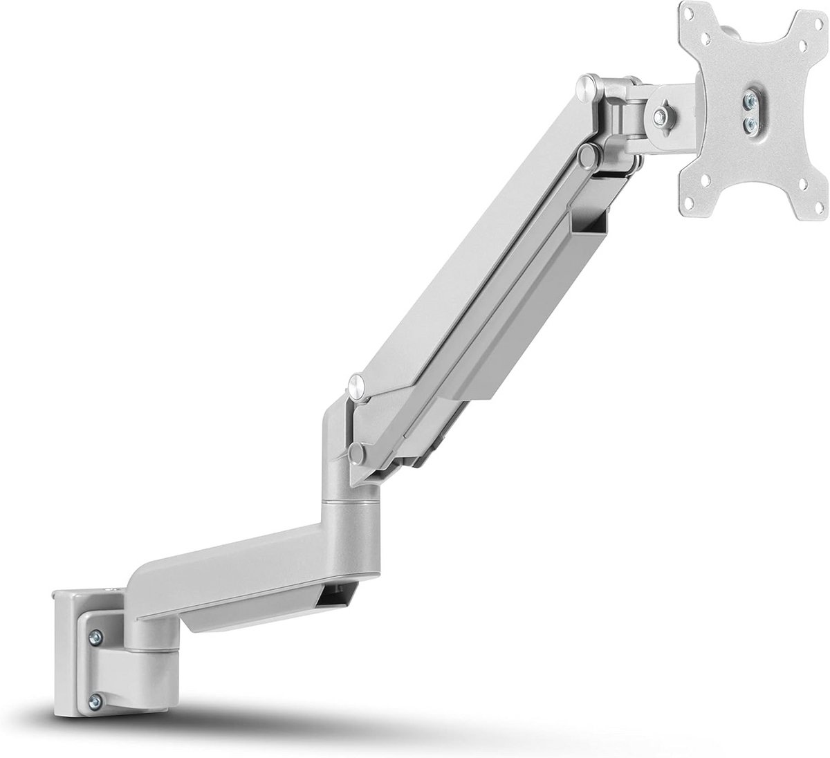 Ergonomische Slatwall Monitorhouder voor Flexibele Werkplekken - Zilvergrijs
