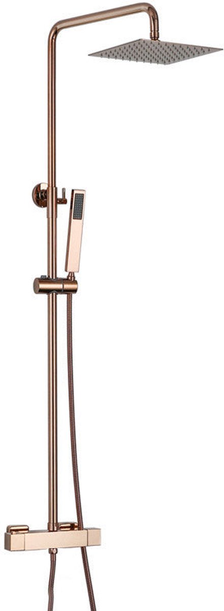 Hudor Douchepaneel - Thermostatische Douchekolom Roségoud - SC428 Collectie Penee - Regendouche met Thermostaatkraan - Premium Messing Design