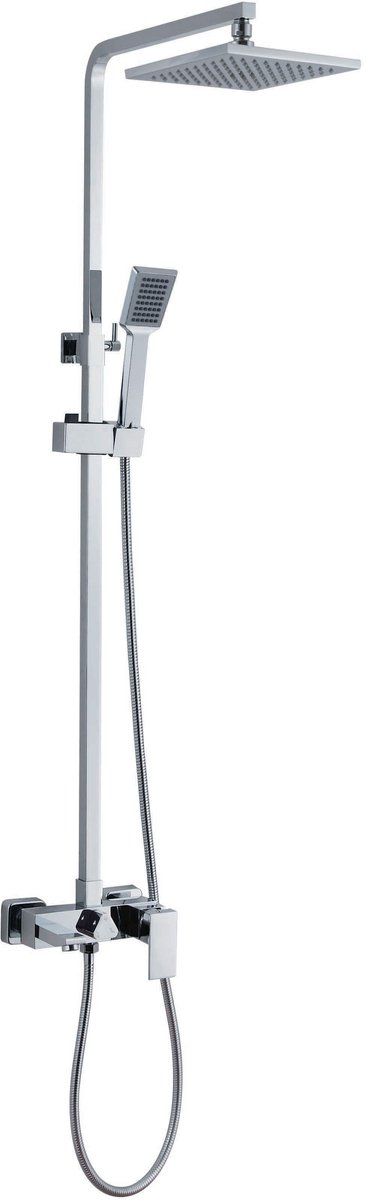 Hudor Douchepaneel SC016 Chroom - Moderne Douchekolom met Regendouche en Handdouche - Design Enipée Collectie - Thermostaatkraan - Premium Messing